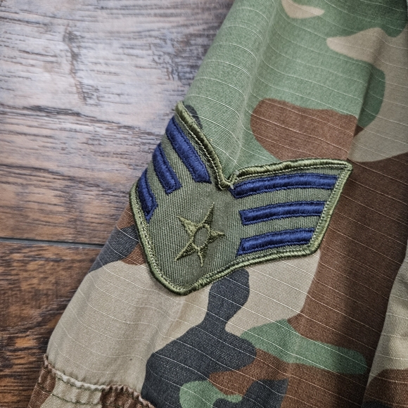 Vintage 90s United States Air Force USAF Woodland Camo Military Jacket Small - Picture 7 of 12